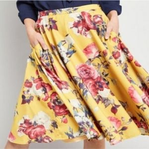 Modcloth 2X Ikebana For All Floral Skirt